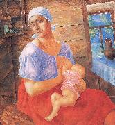 Petrov-Vodkin, Kozma Mother oil painting on canvas